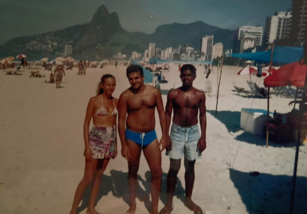Joe Davis and friends in Rio, circa 1989. Photo courtesy of Far Out Recordings.